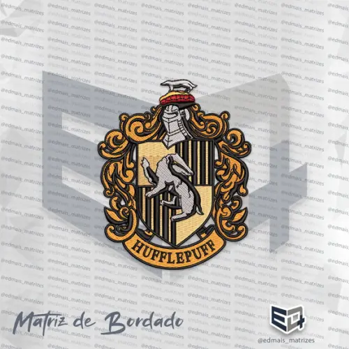 Matriz de Bordado Brasão Escola Hufflepuf Harry Potter