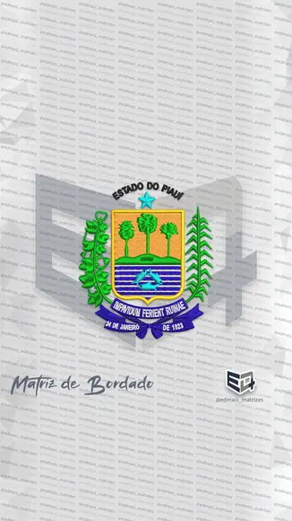 Matriz de Bordado Brasão Estado do Piauí