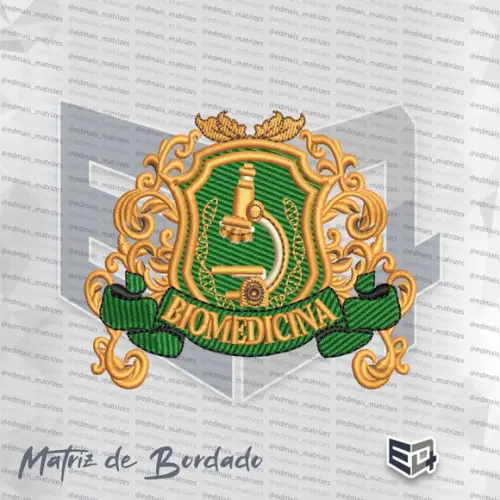Matriz de Bordado Brasão Luxo Biomedicina 3