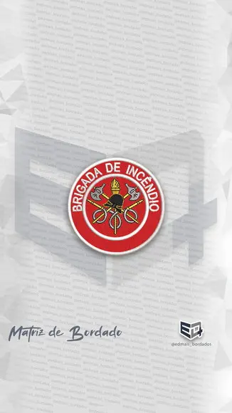 Matriz de Bordado Brigada de Incêndio Patch Logo Simbolo 1