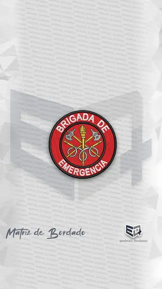 Matriz de Bordado Brigada de Emergência Incêndio Patch Logo