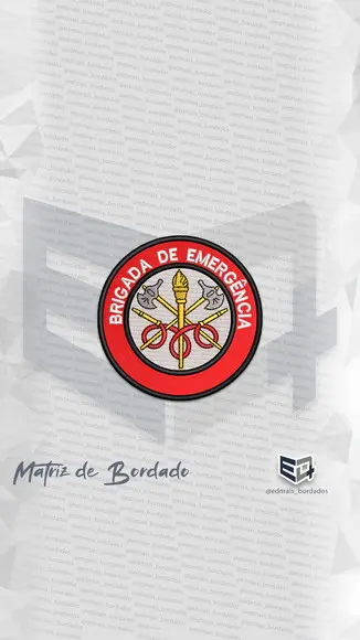 Matriz de Bordado Brigada de Emergência Incêndio Patch Logo2