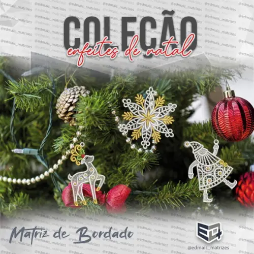 Matriz de Bordado Coleção Enfeites Natal Arvore