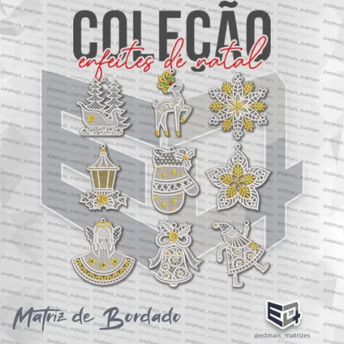 Matriz de Bordado Coleção Enfeites Natal Arvore