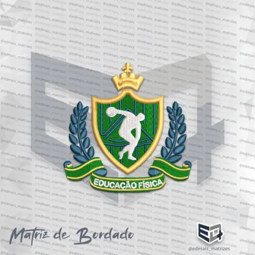 Matriz de Bordado Educação Física Coroa Brasao
