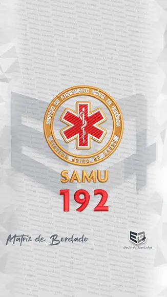 Matriz de Bordado Emergência Samu 192 Patch 2