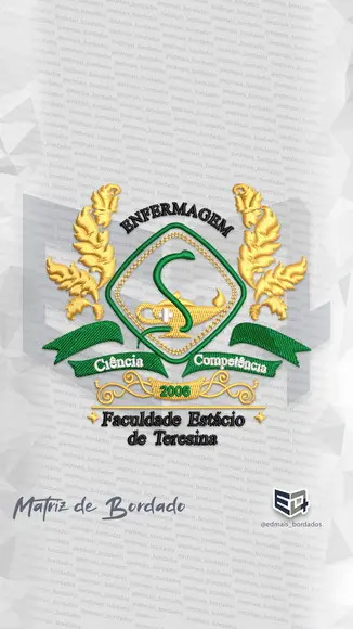 Matriz de Bordado Enfermagem Faculdade Estácio de Teresina