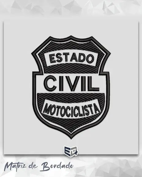 Matriz de Bordado Estado Civil Motociclista
