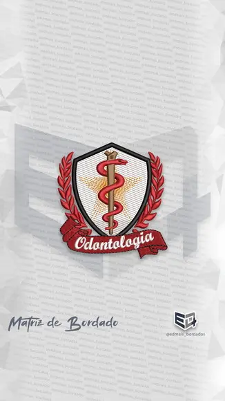 Matriz de Bordado Faculdade de Odontologia Vermelho Estrela