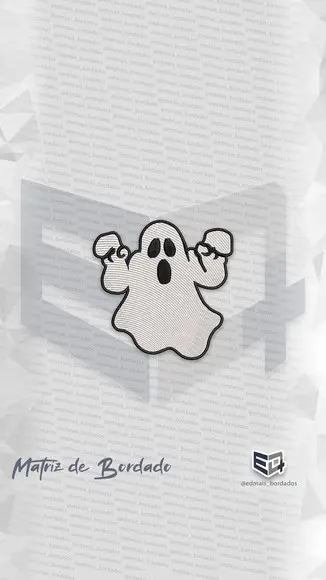 Matriz de Bordado Fantasma Mascote Desenho