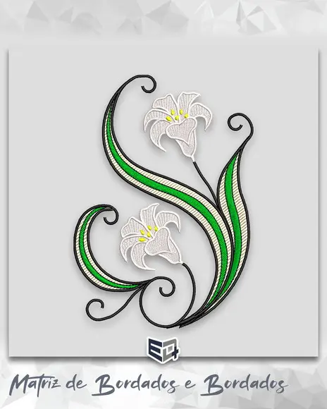 Matriz de Bordado Flor de Bromélia