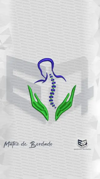 Matriz de Bordado Fisioterapia Osteopatia Logo