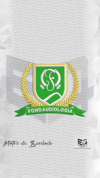 Matriz de Bordado Fonoaudiologia Brasão Simbolo Logo