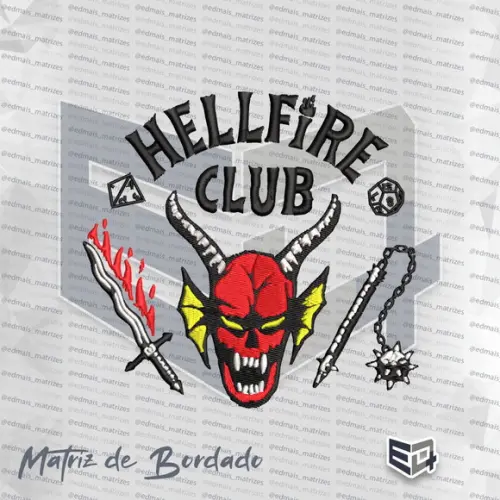 Matriz de Bordado Hellfire Club Stranger Things Netflix