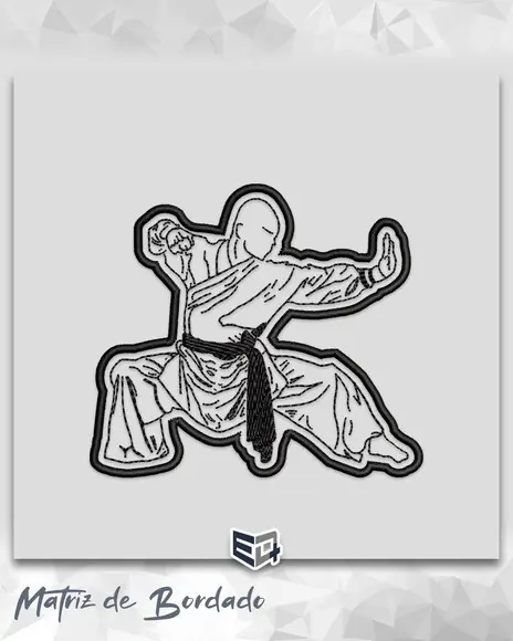 Matriz de Bordado Karatê Kung-fu Desenho Patch