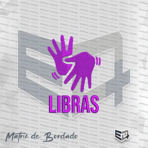 Matriz de Bordado Libras Símbolo da Inclusão