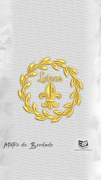 Matriz de Bordado Letras Ramo Flor de Lis Lotus