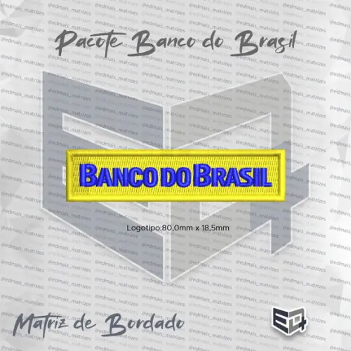 Matriz de Bordado Logo Banco do Brasil Bb