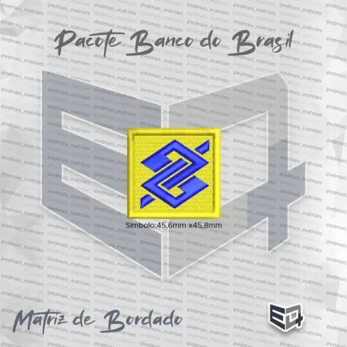Matriz de Bordado Logo Banco do Brasil Bb
