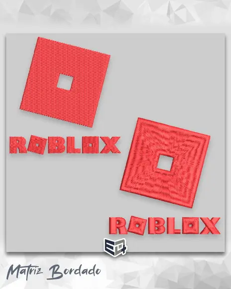 Matriz de Bordado Logo Roblox com 2 Tipos de Pontos
