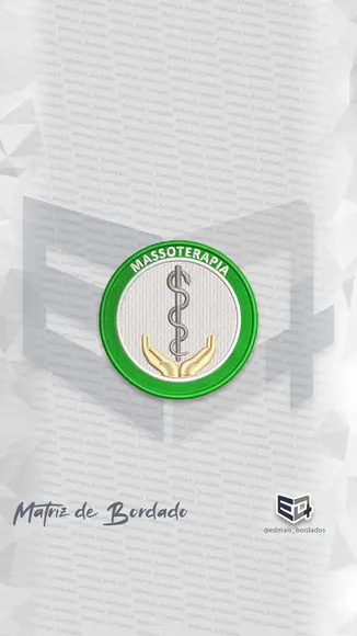 Matriz de Bordado Massoterapia Logo Simbolo