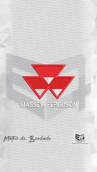 Matriz de Bordado Massey Ferguson Logo Marca Simbolo