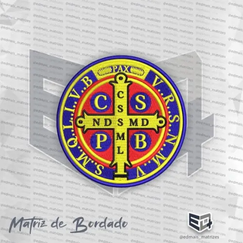 Matriz de Bordado Medalha de São Bento Simbolo Católico