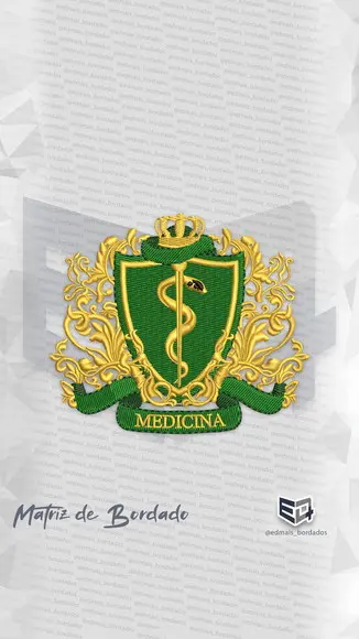 Matriz de Bordado Medicina Brasão Simbolo