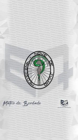 Matriz de Bordado Medicina Nove de Julho Brasão Simbolo