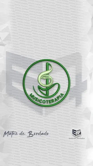 Matriz de Bordado Musicoterapia Simbolo Logo