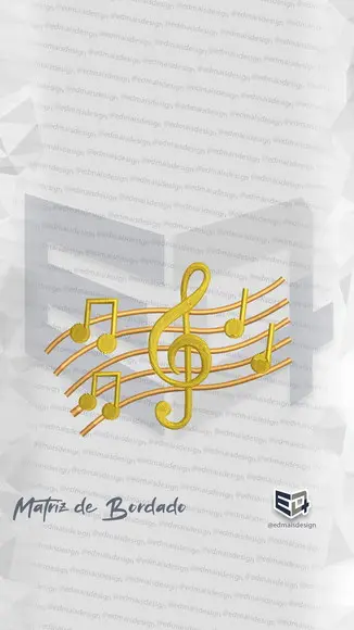 Matriz de Bordado Musica Sol Partitura