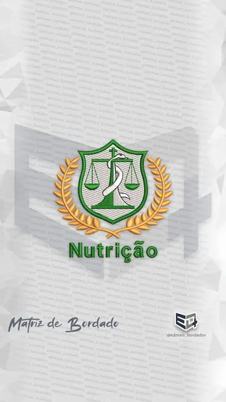 Matriz de Bordado Nutrição Logo Simbolo Padrão 1