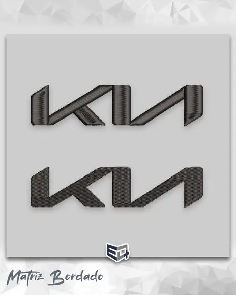 Matriz de Bordado Nova Logo Kia 2 Tipos de Pontos