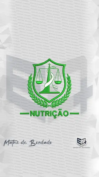Matriz de Bordado Nutrição Logo Simbolo Padrão