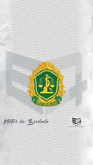Matriz de Bordado Nutrição Logo Simbolo Padrão 3