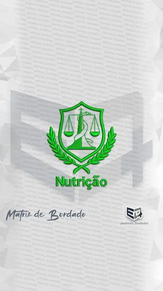 Matriz de Bordado Nutrição Logo Simbolo Padrão 2