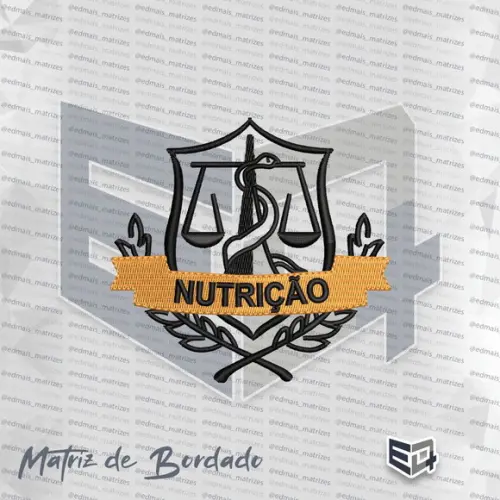 Matriz de Bordado Nutrição Logo Simbolo Padrão 07