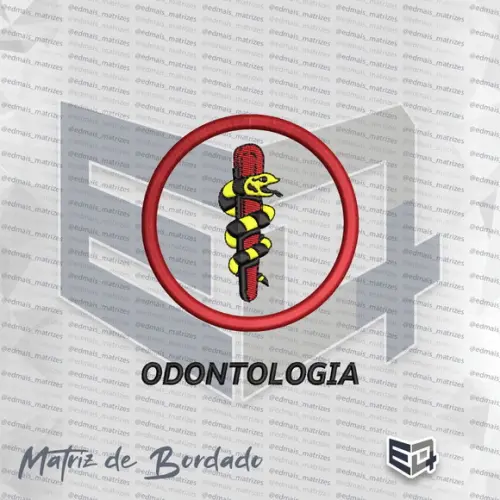 Matriz de Bordado Odontologia Vermelho Padrão Afya