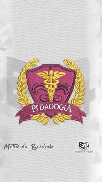 Matriz de Bordado Pedagogia Brasão Simbolo Logo
