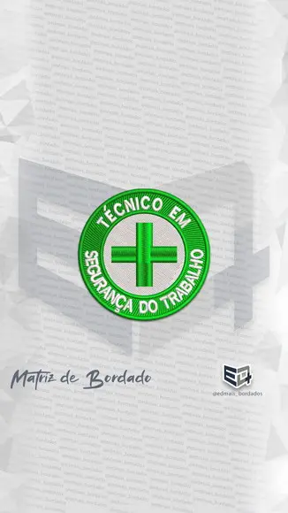 Matriz de Bordado Patch Técnico em Segurança do Trabalho