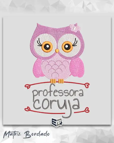 Matriz de Bordado Professora Coruja