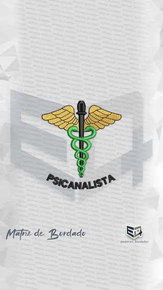 Matriz de Bordado Psicanalista Logo Jaleco Brasão