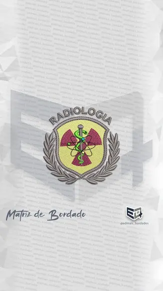 Matriz de Bordado Radiologia Simbolo Jaleco