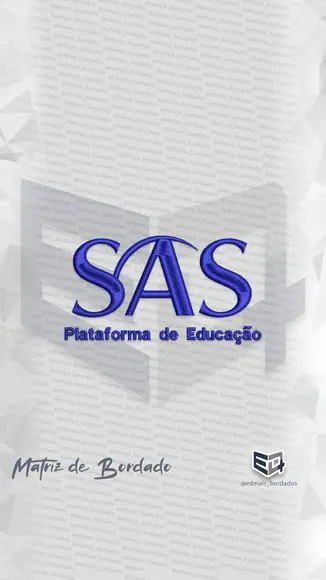 Matriz de Bordado Sas Sistema Plataforma de Ensino Logo