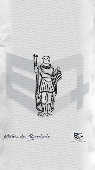 Matriz de Bordado Santo Expedito Linhas Line Art