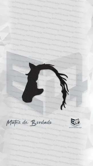 Matriz de Bordado Silhueta Mulher Cavalo