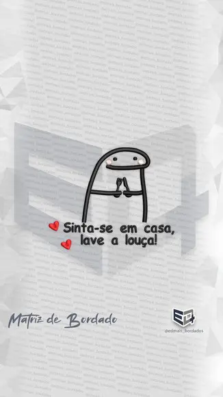 Matriz de Bordado Sinta-se em Casa, Lave a Louça!