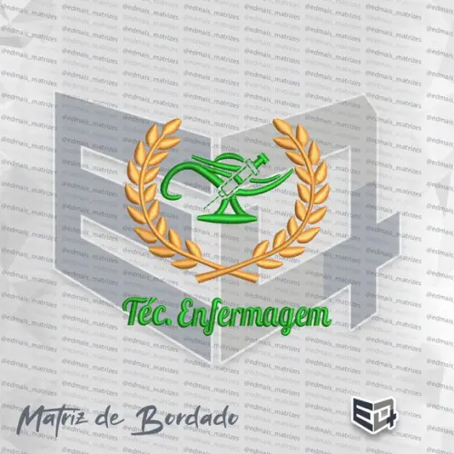 Matriz de Bordado Técnico em Enfermagem 21 - Símbolo e Ramo