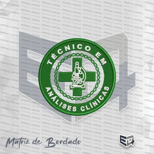 Matriz de Bordado Técnico em Análises Clínicas Brasão Redond