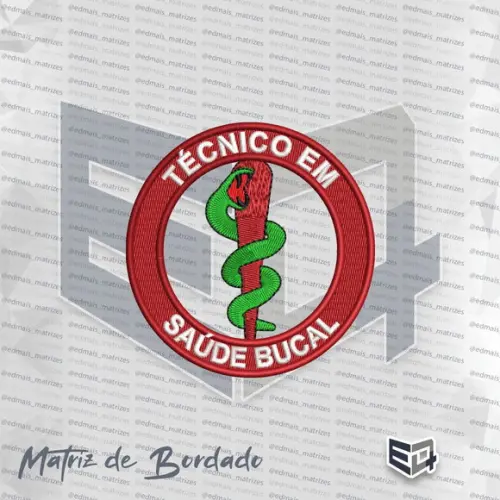 Matriz de Bordado Técnico em Saúde Bucal - Brasão Circular